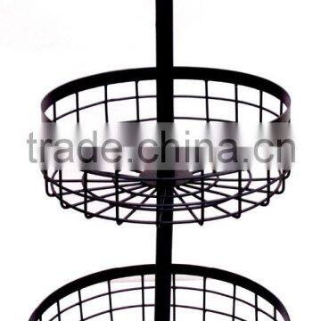 METAL BLACK COATED 2 TIER WEDDING FRUIT VEGETABLE GIFT BASKET photo-2