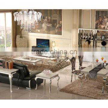 Stainless Steel Frame Console Tables of Marble Top 2015 New Arrival photo-2