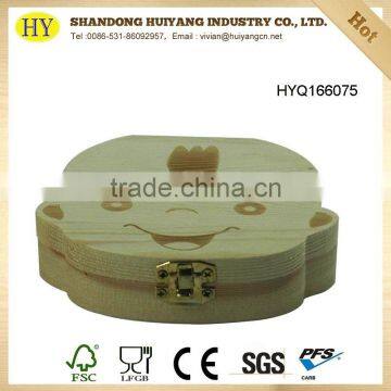 Kid's Souvenir Pine Wood Babies Teeth Box