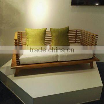 Latest design bamboo long sofa chair for 2 persons