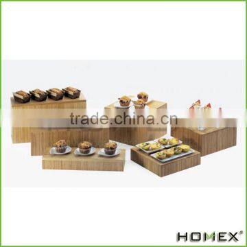 Bamboo Cube Rectangle Risers Bamboo Riser Homex BSCI/Factory