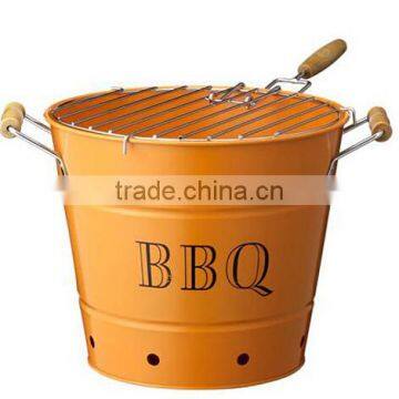 Portable Bucket BBQ Metal Charcoal Barbecue Grill