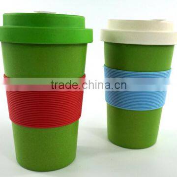 Bamboo Fiber Coffee Mug With Silicone Band photo-2