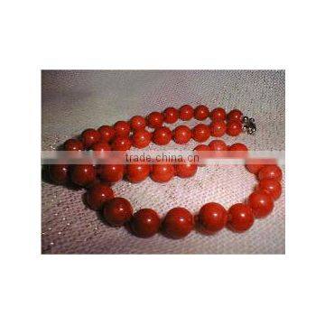 wholesale 17" 9-10mm red round coral beads necklace jewelry set