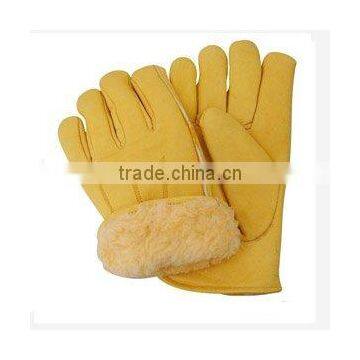 Golden cow grain Winter work gloves