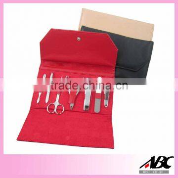 Elegant Black Color Pouch 7pcs Manicure Pedicure Tools