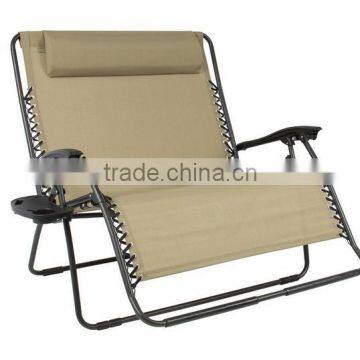 2 Person Folding Double Wide Patio Lounger Comfortable Double Relax Zero Gravity Chair photo-6