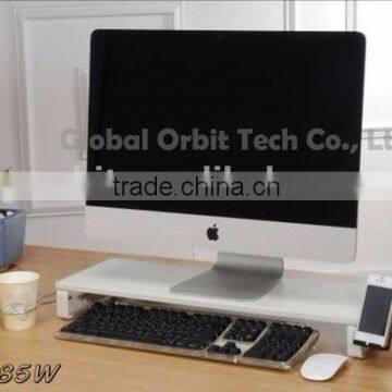 Monitor Computer Stand With USB Hubs & Plug, Tempered Glass photo-2