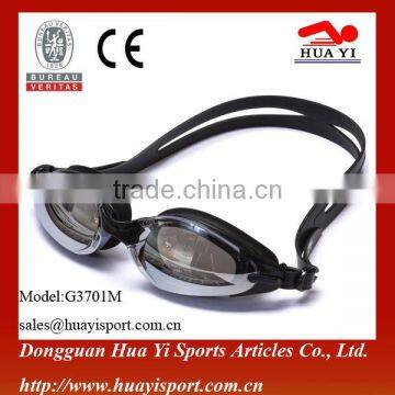 Soft headstrap mirror caoted custom comfortable swimming goggles