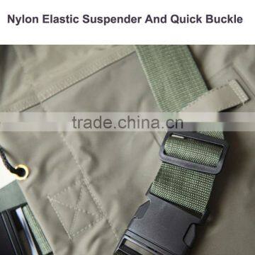 Camo or Solid 70D Nylon With PVC Coating Breathable Chest Fishing Waders With Adjustable Chest Belt photo-3