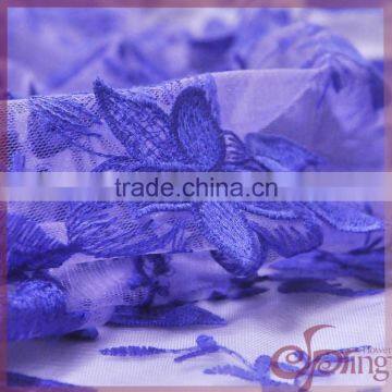 2016 New Arrival High Quality Applique 3D Violet Floral Lace Embroidery Design photo-3