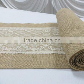 Burlap and Lace Table Runner Hessian Table Runner for Rustic Wedding Decoration photo-4