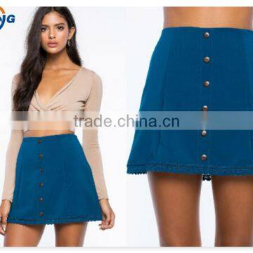 2015 new fashion Button Down Flare Skirt for ladies 51040#