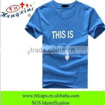 Fashion O collar short sleeve cotton custom printed t shirts