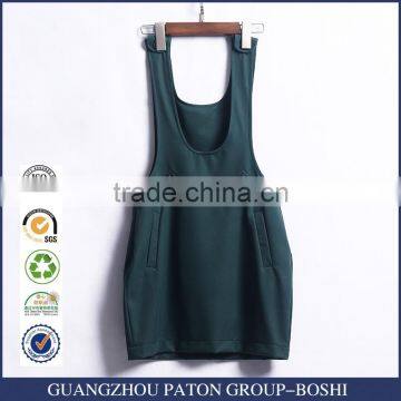 Green Colors School Uniform Pinafore Dresses