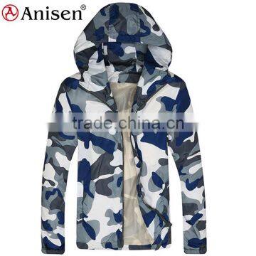 hot sale breathable thin light nylon sport hoodies men camo jacket