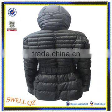 Custom Design Women Black Padding Coat With Hood photo-2
