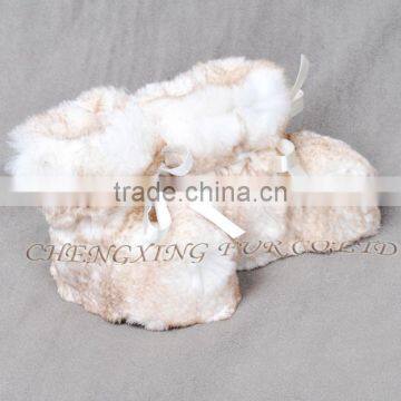 CX-SHOES-07 Genuine Rabbit Fur Baby Shoes photo-2