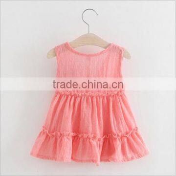 2017 Latest Wholesale Baby Clothes Cheap Children's Boutique Sleeveless Summer V Neck 3 Year Old Girl Dress Girl Fancy Frocks photo-5