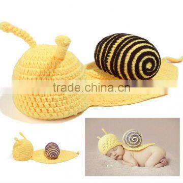 Newborn Snail Design Knitted Hat Cute Baby Kids Crochet Boutique Caps Winter Baby Clothes