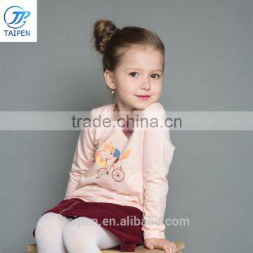 2017 Spring Girls t Shirt With Pattern 100% Cotton Children Clothing Long Sleeve Kids T Shirt photo-3