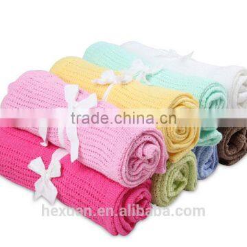10 Colors OEM or Stocked 100% Cotton Baby Blankets photo-5