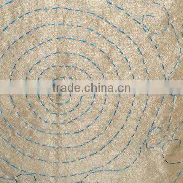 Kantha Decorative Euro Sham, Beige Kantha Euro Sham, Kantha Shams, Rajasthani Jaipur Kantha Pillow Cover, Kantha Floor Pillow photo-4