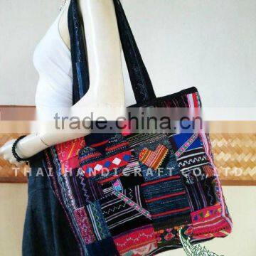 Thai Embroidered HMONG Hill Tribe Patchwork Fabric Tote Hand Bag