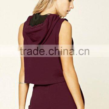 Fashion Sleeveless Tops Outwear Sweatshirt Women Slim Fit Hoodie photo-2