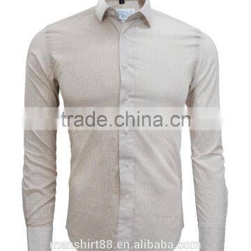 Latest Shirt Designs Fashional Linen&Cotton Special Contrast Slim Fit Shirts for Men photo-2