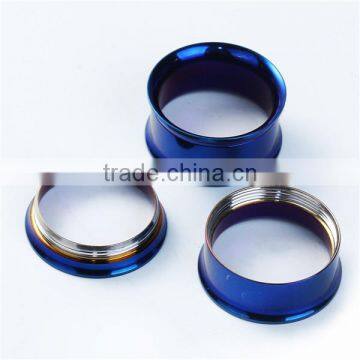 18mm Stainless Steel Ear Stretcher Expander Cylinder Blue Blue Body Piercing photo-3