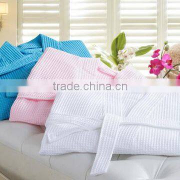 plus size cheap 100% cotton quilted waffle bathrobe for wholesale