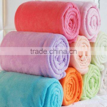 100% Polyester Coral Fleece Blanket/various color for fabric