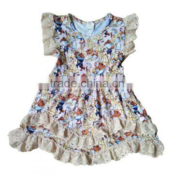 Yawoo new designs cute wave dresses baby boutique clothing european girls dresses