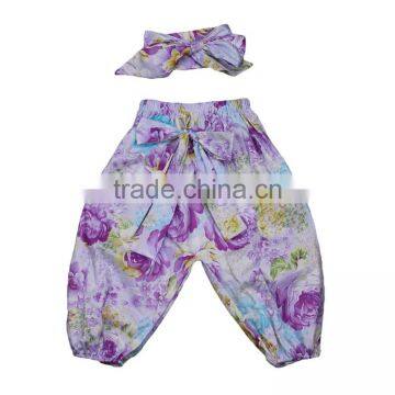 Baby Girls Wholesale Harem Short Pant With Headband Children Trousers