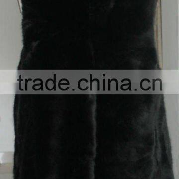 faux rac black long fur vest