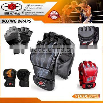 Leather Boxing Gloves Sparring Kick Thai Gym Punching Bag Half Mitt