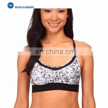 Polyester Spandex Dry Fit Sublimation Fitness Sports Bra With Removable Padding