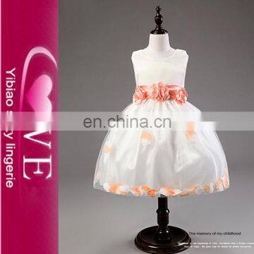 OEM accept summer one piece white with decorated dresses for girls of 7 years old