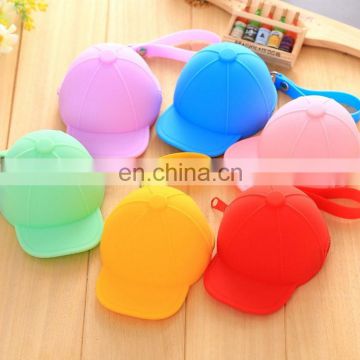 Waterproof baseball cap design silicone cosmetic makeup zipper purse bag