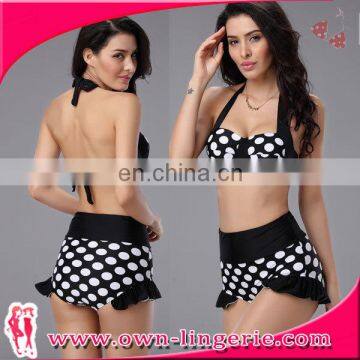 new design black skirt suit bikini,high waist swimwear bikini