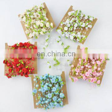 5M/sheet Handmade Rose Flower Garland Hanging Bead Chains Wedding Party Decor