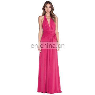 Fashion Deep V Neck Backless Maxi Long Dress chiffon red Sexy Dresses Women's Evening Dress for Wholesale