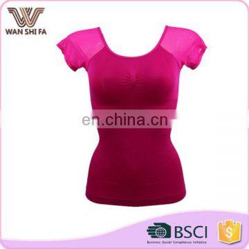 Slimming body fit vest nylon short sleeves promotional seamless shaper