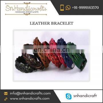 Buy Cool Looking Knotted Design Leather Bracelet from Prominent Seller of the Market