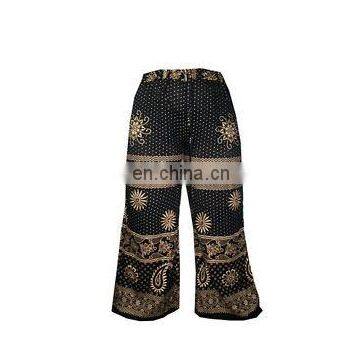 INDIAN RAYON GOLDEN PRINTED PALAZZO PANT WOMEN'S GIPSY YOGA PANTALOON TROUSERS Yoga PANTS Boho hippie gypsy Palazzo wholesale