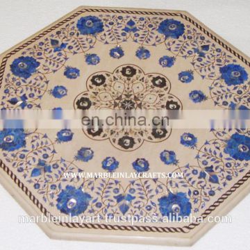 Beautiful Marble Inlay Indian Coffee Table Top