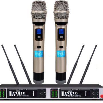 True diversity Wireless 2 Handheld/Clip-on Microphones For Conference Room