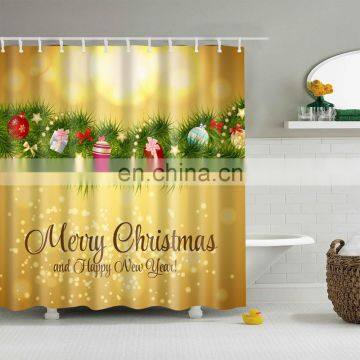 3D Christmas Shower Curtain Decorative Bath Curtain Waterproof Bathroom Shower Curtain