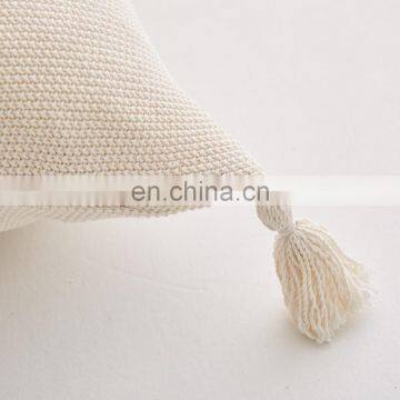 RAWHOUSE White Black Gray Blue Knitted Pillow Case Cushion Cover With Tassels photo-2